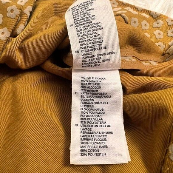 & Other Stories Women's A-Line Yellow Retro Flower Mini Skirt Button Front Sz 4 - Picture 10 of 11